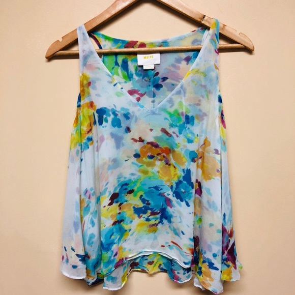 Maeve watercolor silk top - Picture 3 of 8